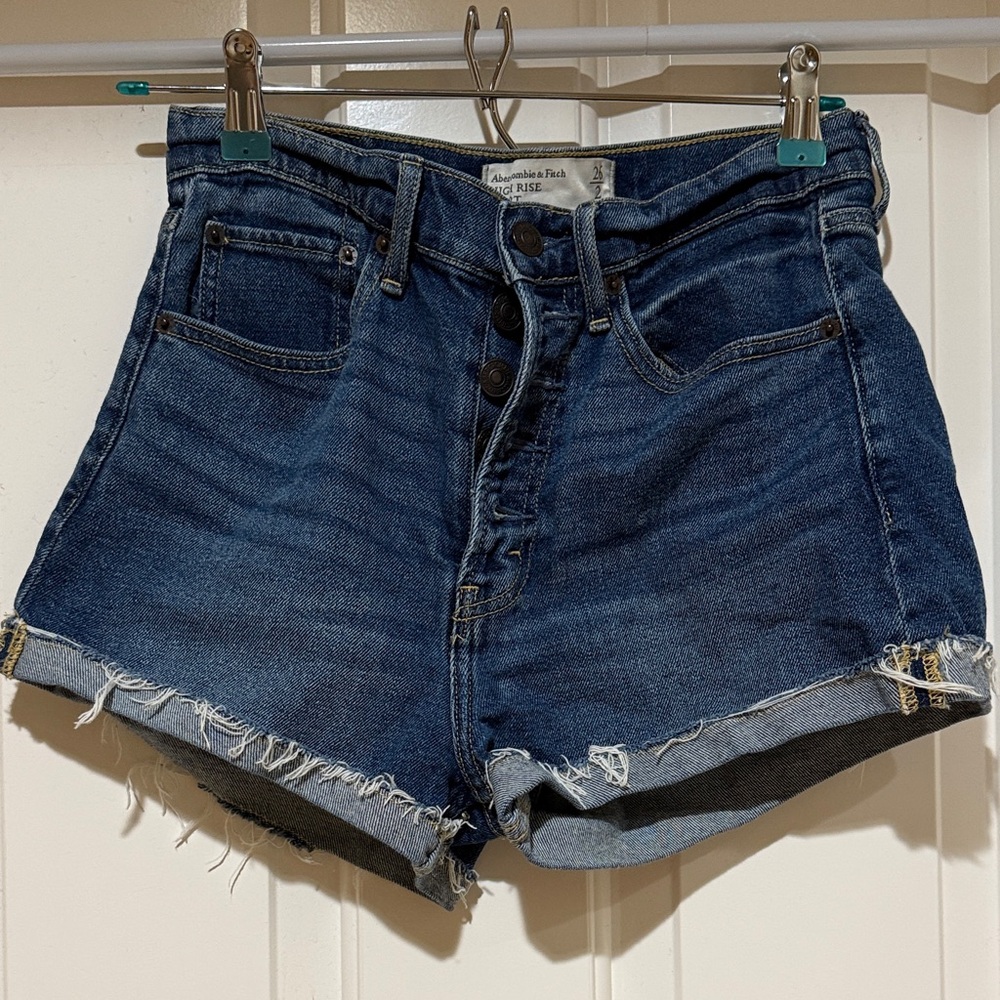 Abercrombie high rise Denim Blue Women's Shorts